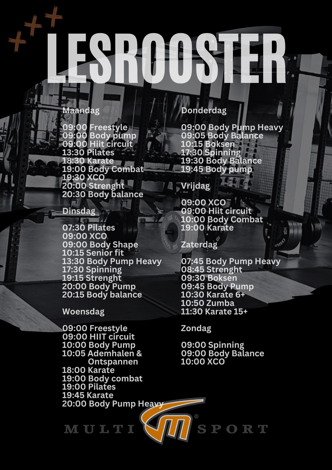 Lesrooster Multisportbv.nl
